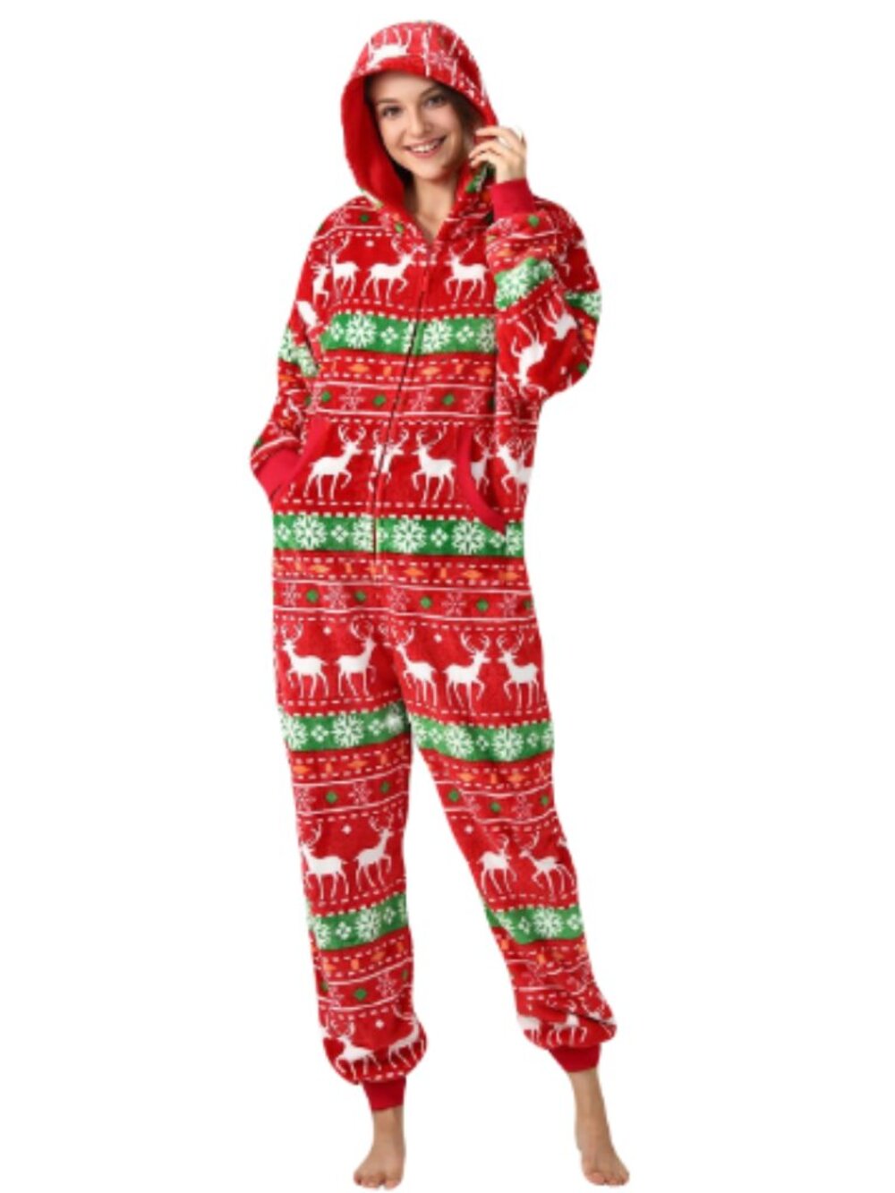 NWT Unisex Christmas Onesie Hooded Pajamas Size XL